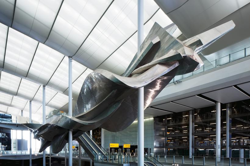 Slipstream by richard wilson at heathrows new terminal 2 the queens terminal. photograher david levene