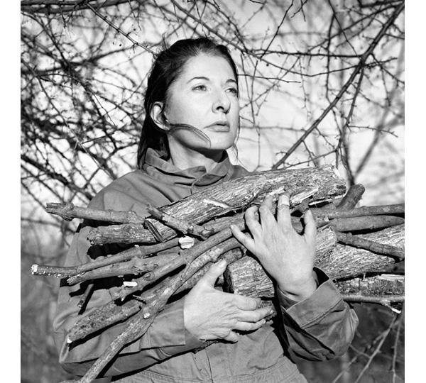 Marina Abramovic. Portrait with Firewood. 2009. Image courtesy the artist, Marco Anelli, and Lisson Gallery