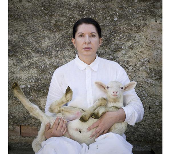 Marina Abramovic. Portrait with white lamb. 2010. Courtesy the artist, Marco Anelli  and  Lisson Gallery