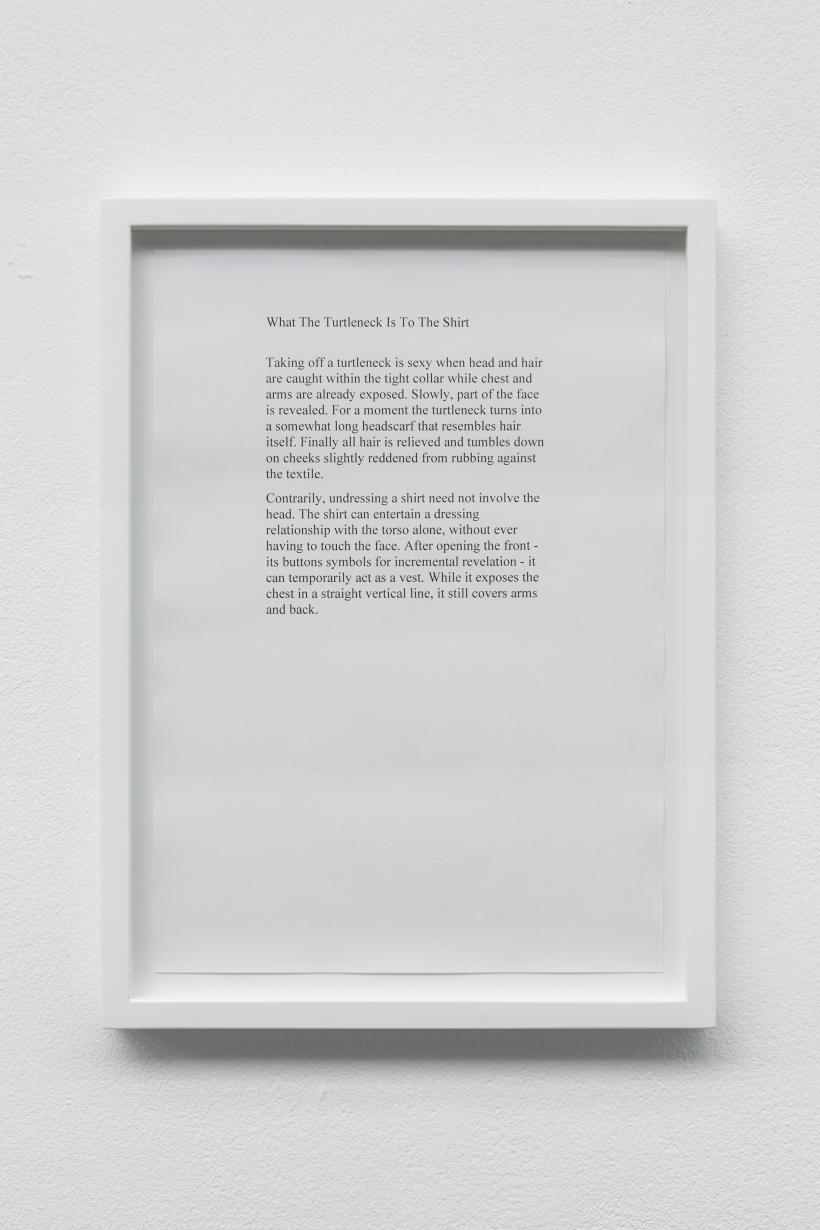 What The Turtleneck Is To The Shirt, 2019, Anna-Sophie Berger, Framed A4 inkjet print, 34 x 25cm
